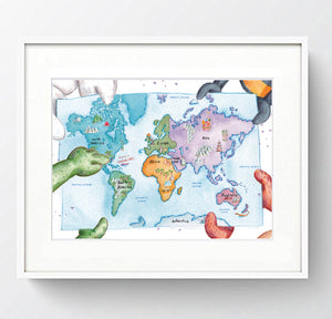 "MAGIC MAP" Signed Print by Illustrator Jo de Ruiter